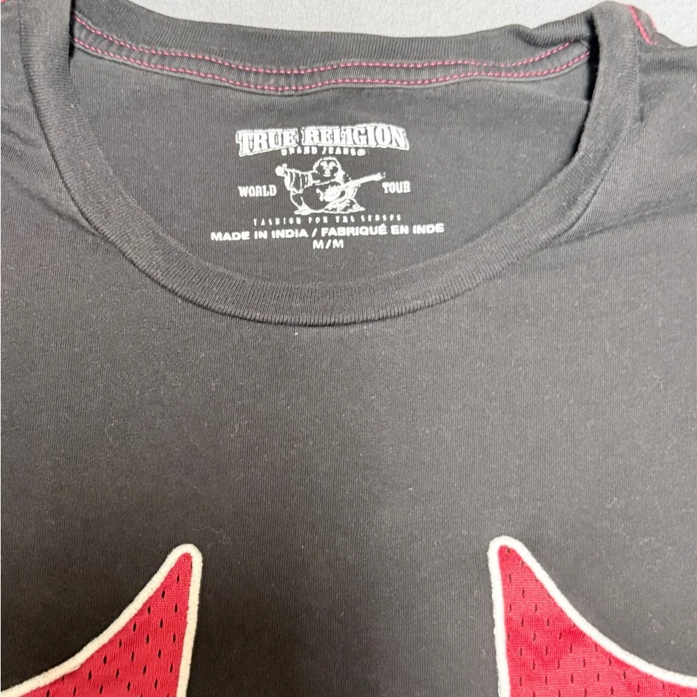 True Religion Black Tee with Red Logo